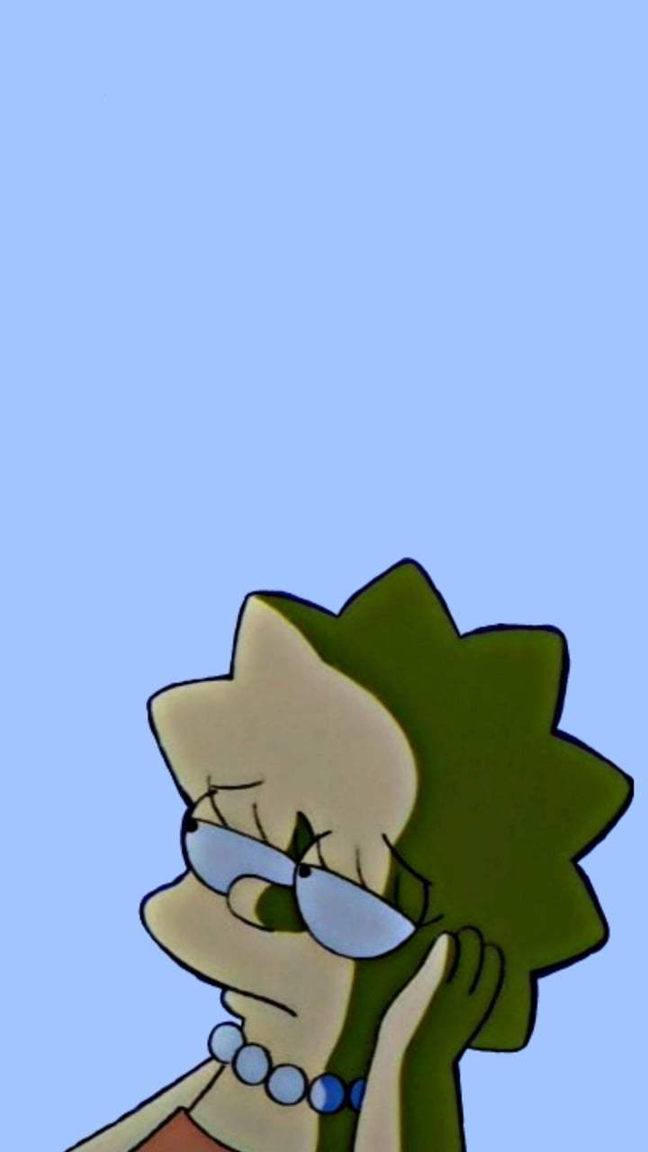 Lisa Simpson con cuori rosa, 744x1392 Verticale, iPhone Air