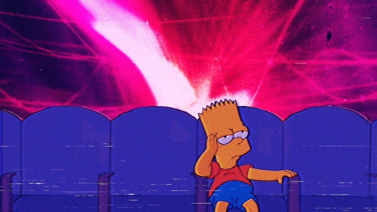 Bart Simpson triste sfondo nero, 1024x1818 Verticale, Telefono
