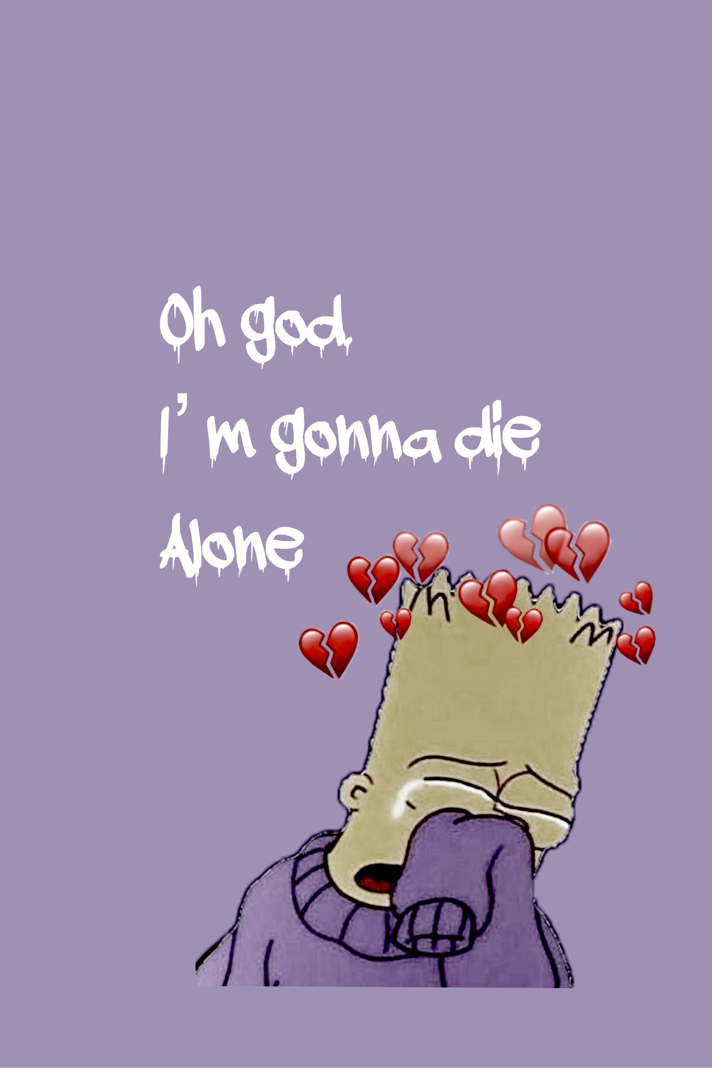 Bart Simpson triste con cuori, 2309x3464 Verticale, POCO
