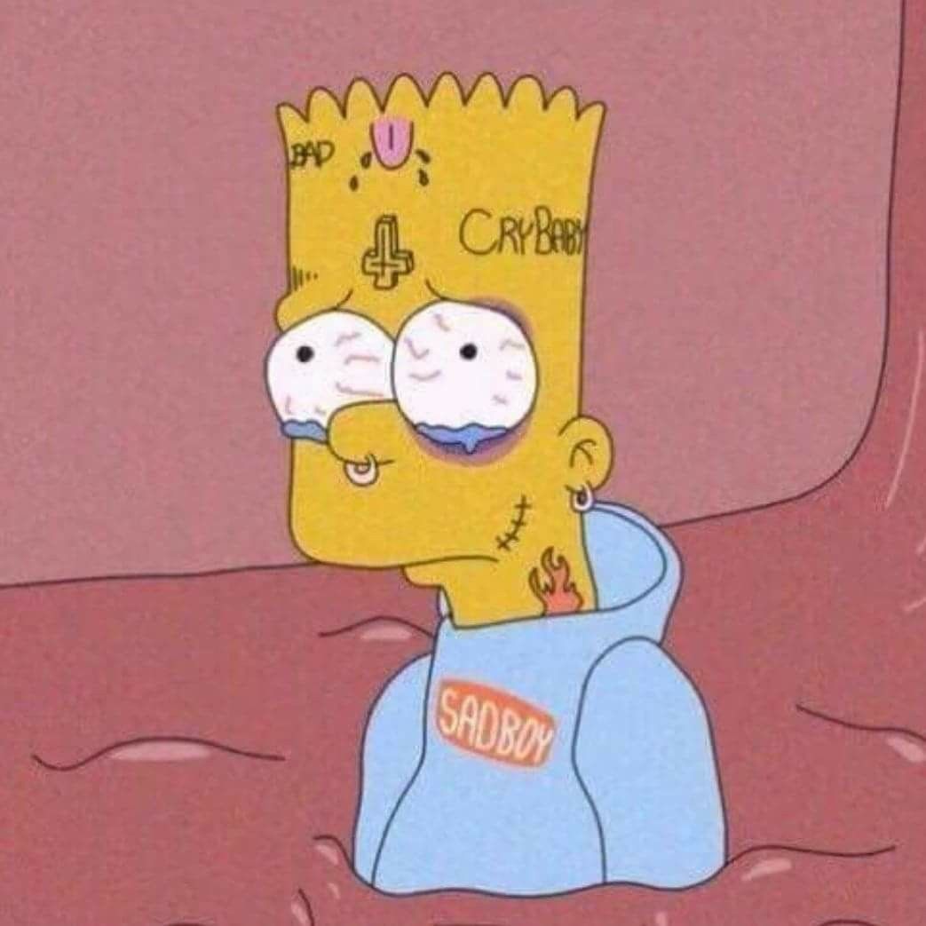 Bart Simpson triste che piange, 1024x1024 HD, PC