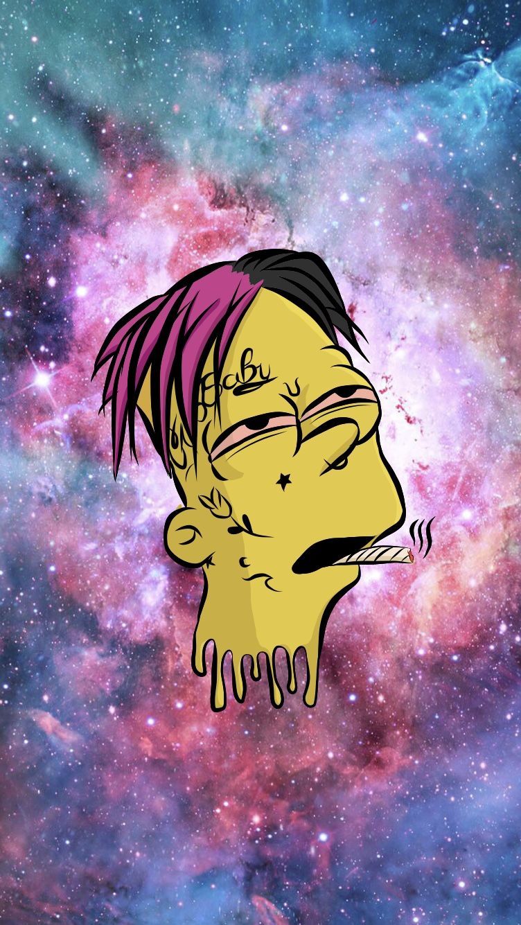 Personaggio Simpson stile XXXTentacion, Jahseh Onfroy, 730x1299 Full HD Verticale, iPhone