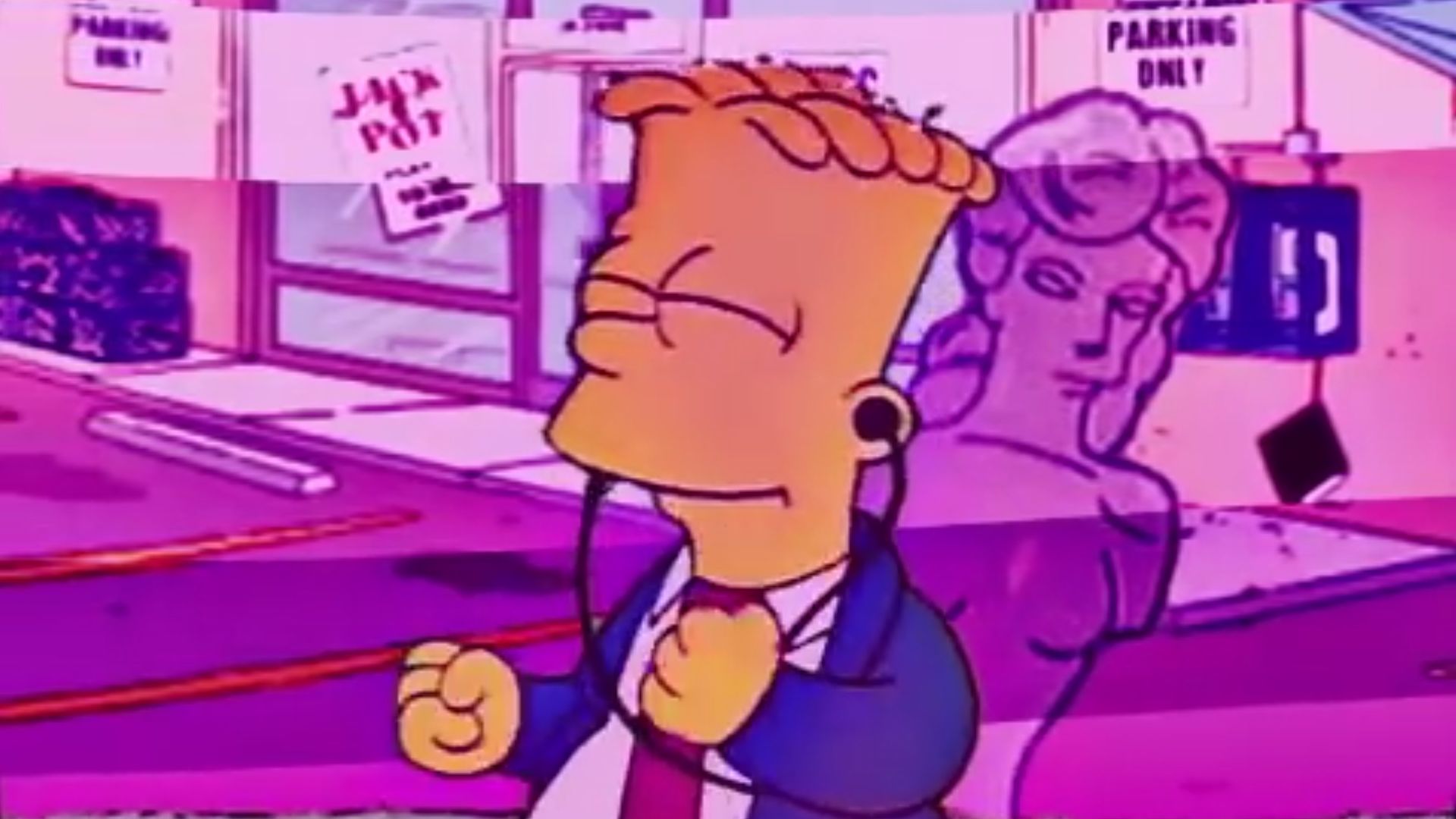 Bart Simpson triste vaporwave, 1920x1080 Full HD, Desktop
