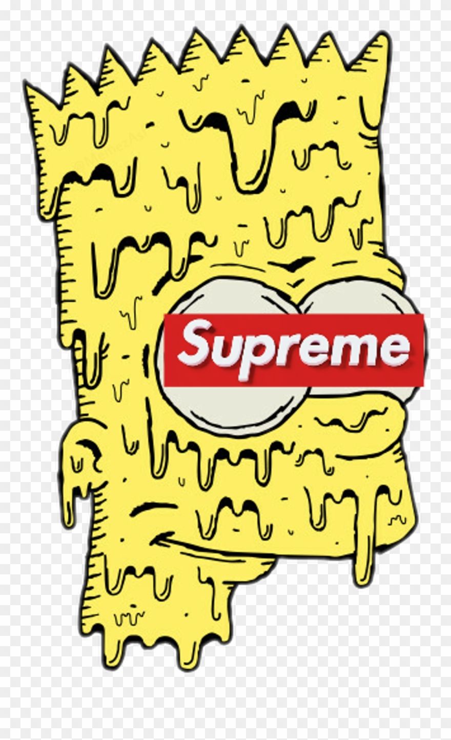 Bart Simpson logo Supreme, serie animata, 880x1443 Verticale, Telefono