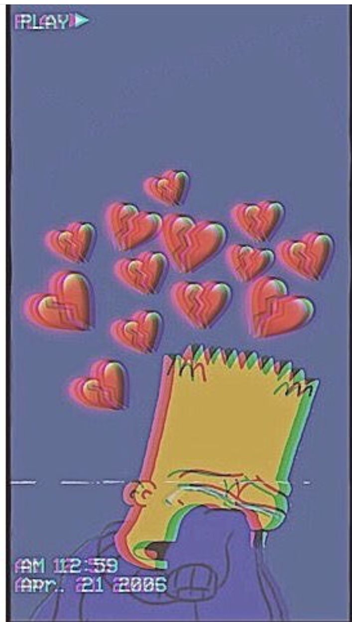 Bart Simpson triste sfondo nero, 1024x1818 Verticale, Telefono