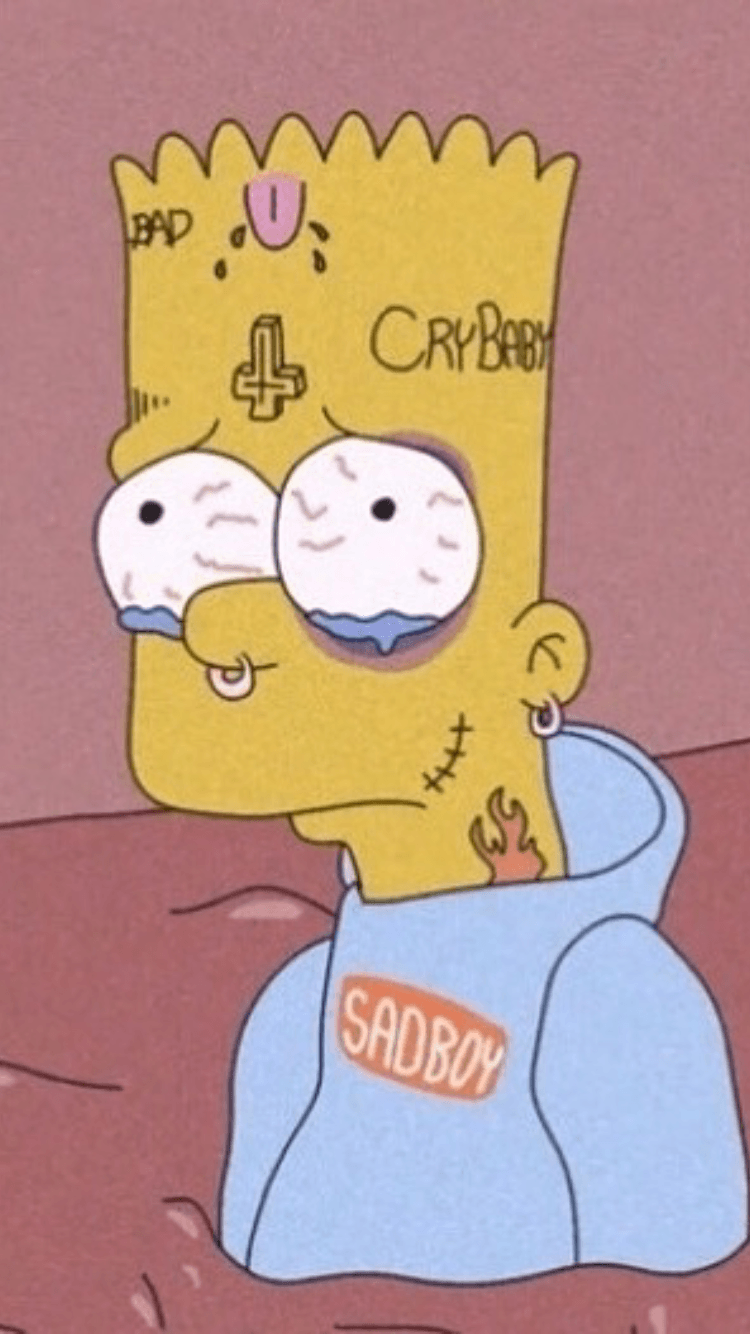 di Bart Simpson Triste, 848x1510 Verticale, OnePlus