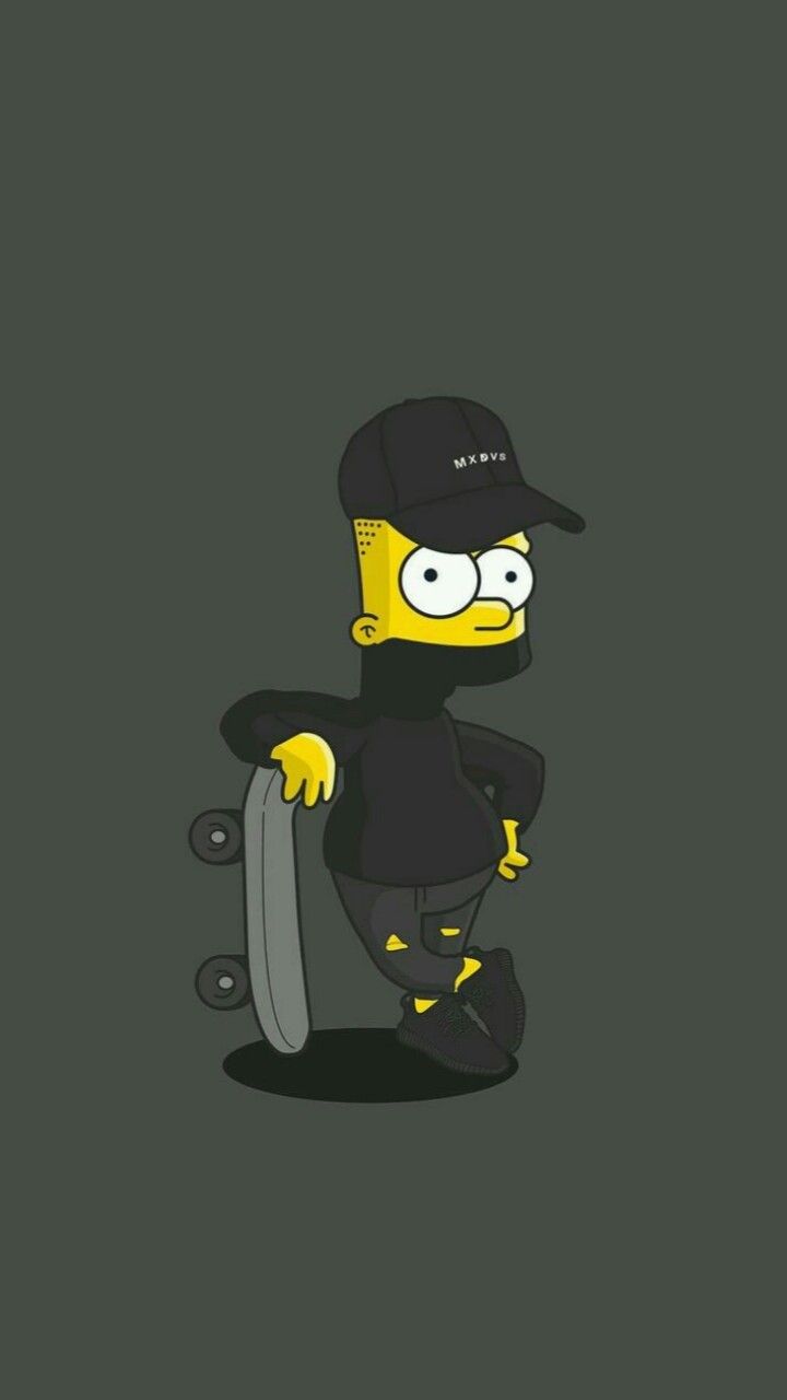 Bart Simpson gangster skateboard, 720x1280 Verticale, Telefono