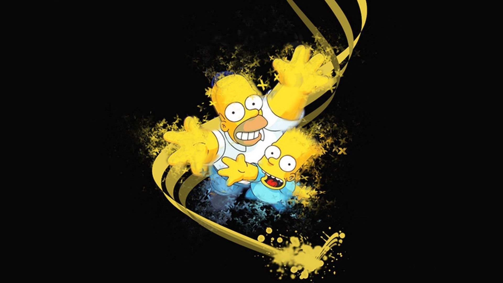 Bart e Homer Simpson astratto, 1920x1080 Full HD, PC Desktop