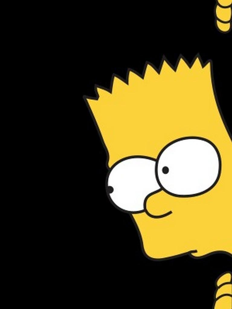 Bart Simpson sfondo nero, 768x1024 Full HD Verticale, iPhone