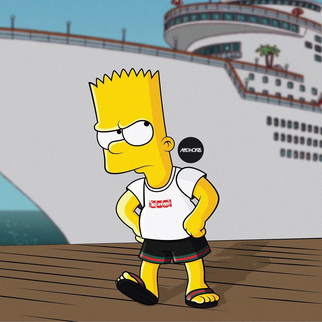 Bart Simpson nave da crociera, 1080x1080 HD, Laptop