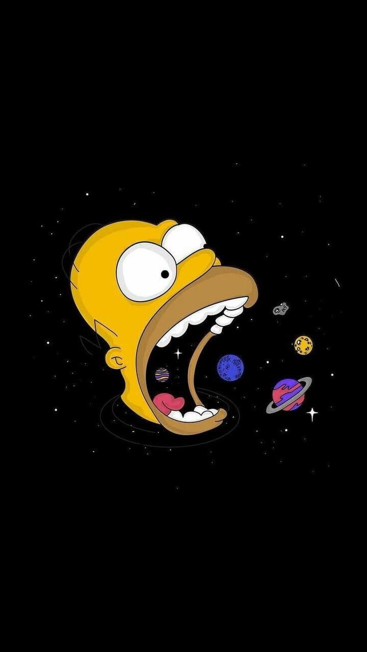 Homer Simpson spazio nero, 720x1280 Full HD Verticale, iPhone
