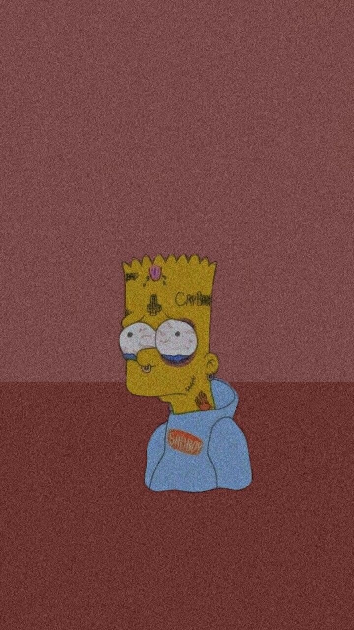 Bart Simpson triste sfondo nero, 720x1280 Verticale, Telefono