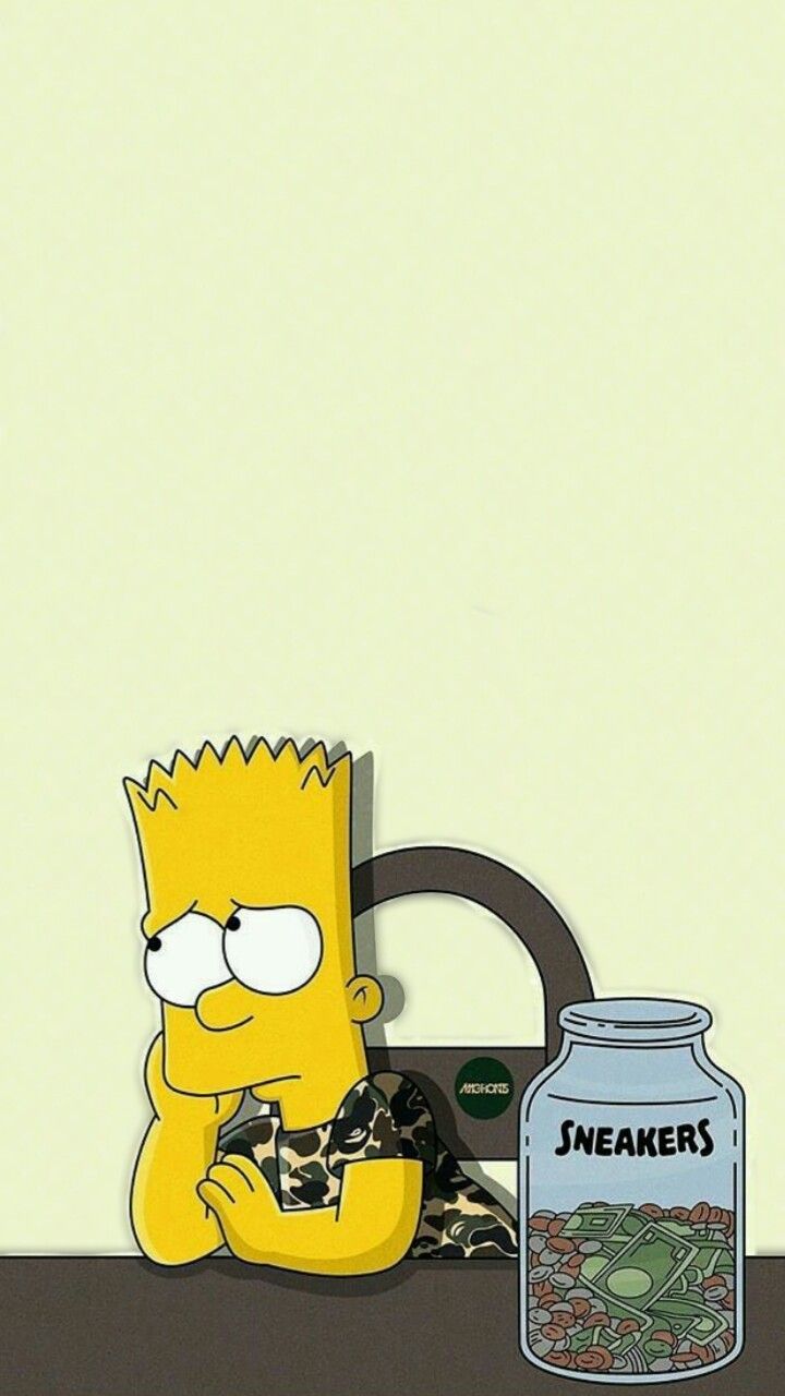 Bart Simpson triste sfondo bordeaux, 720x1280 Verticale, Mobile