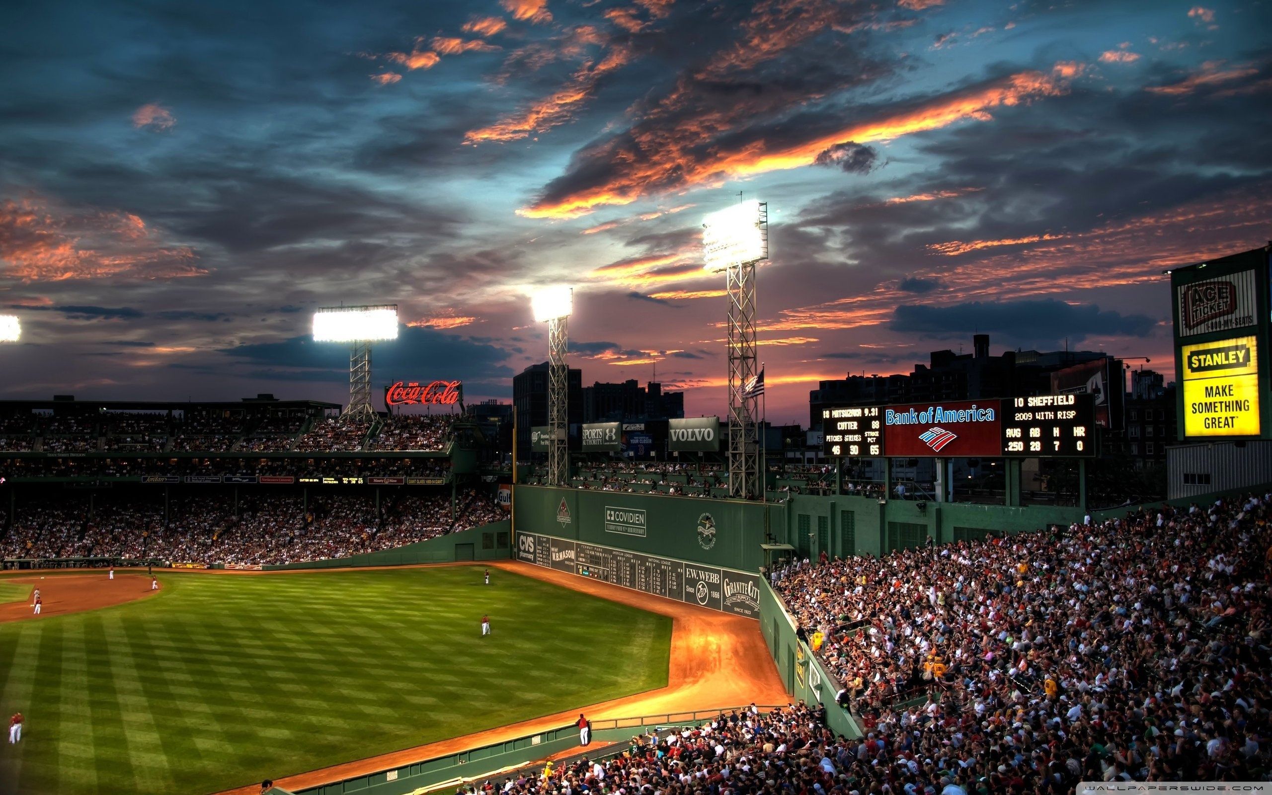 Stadio baseball Fenway Park tramonto, Boston Red Sox, 2560x1600 2K, Laptop