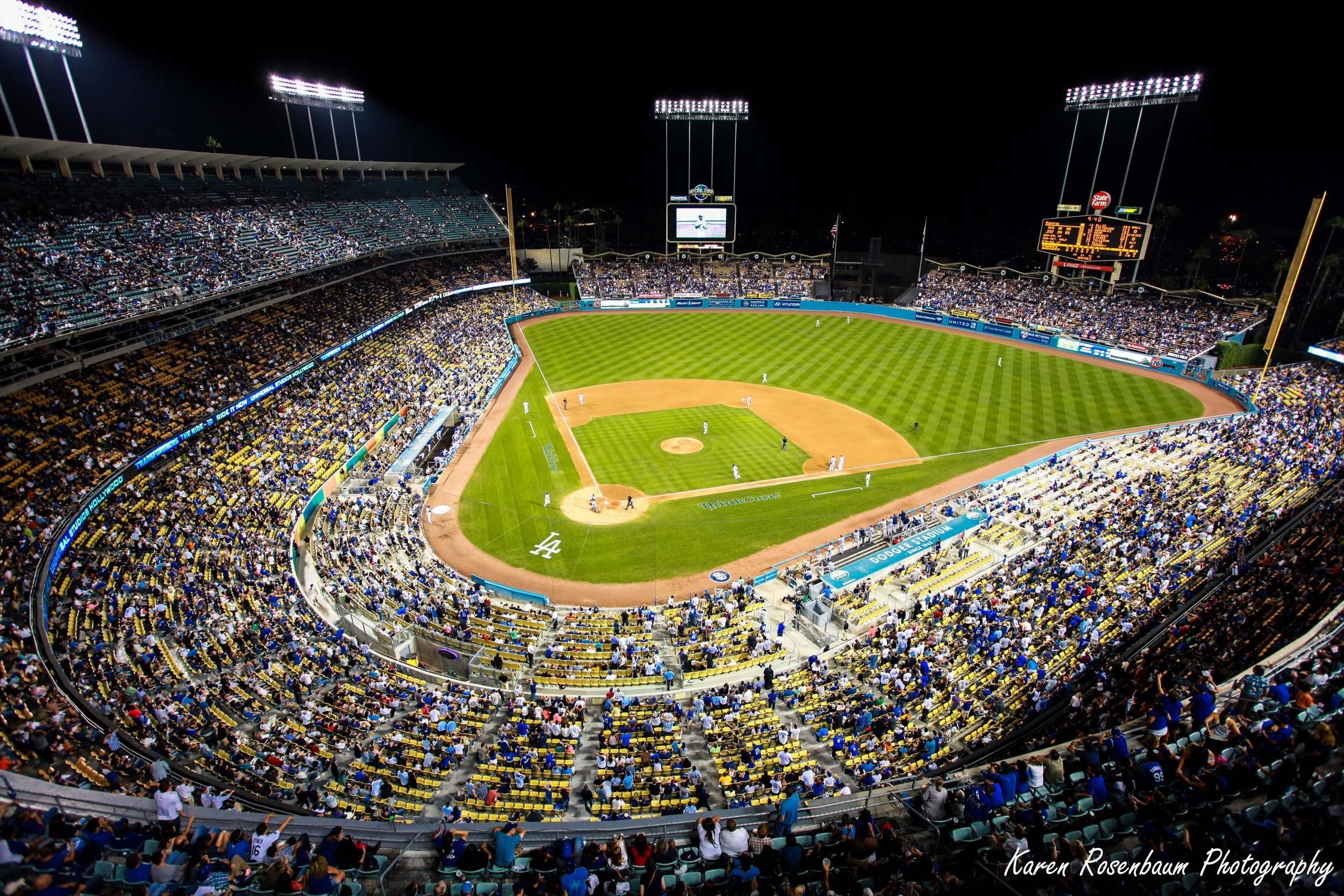 Stadio baseball Dodgers notturno, 2246x1498 Hi-Res, PC Desktop