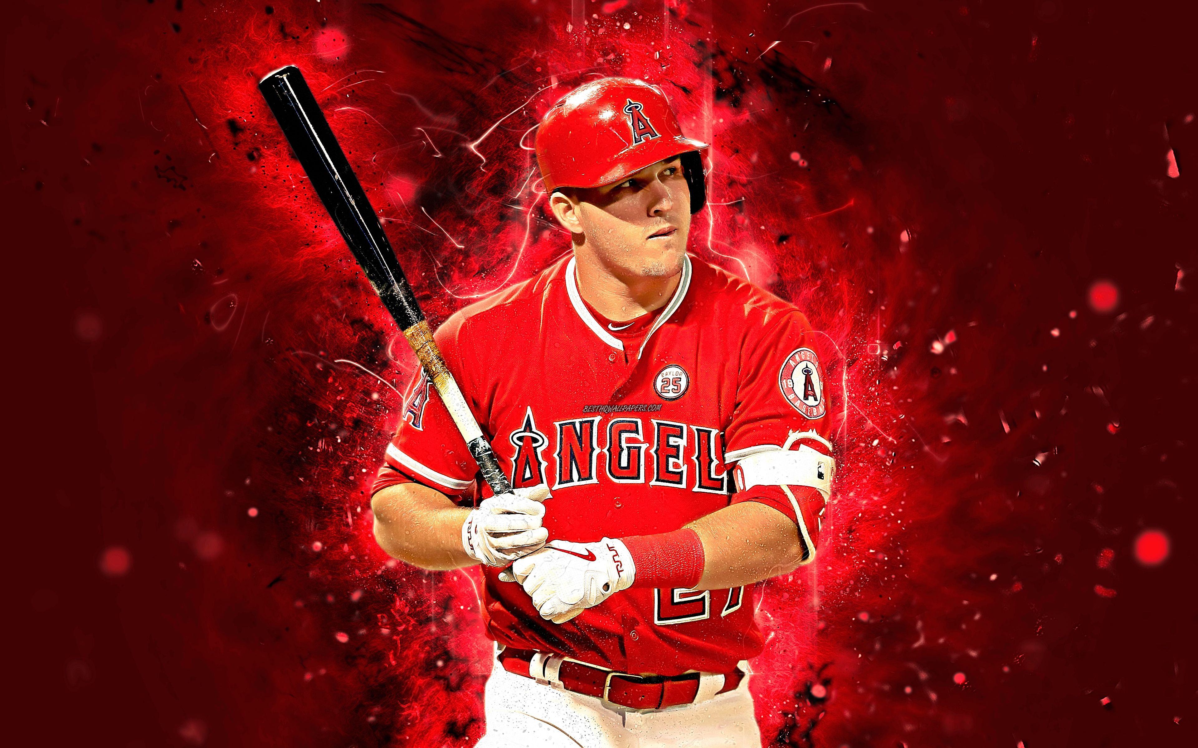 Mike Trout, Los Angeles Angels, Hollywood, 3840x2400 UHD, PC 4K