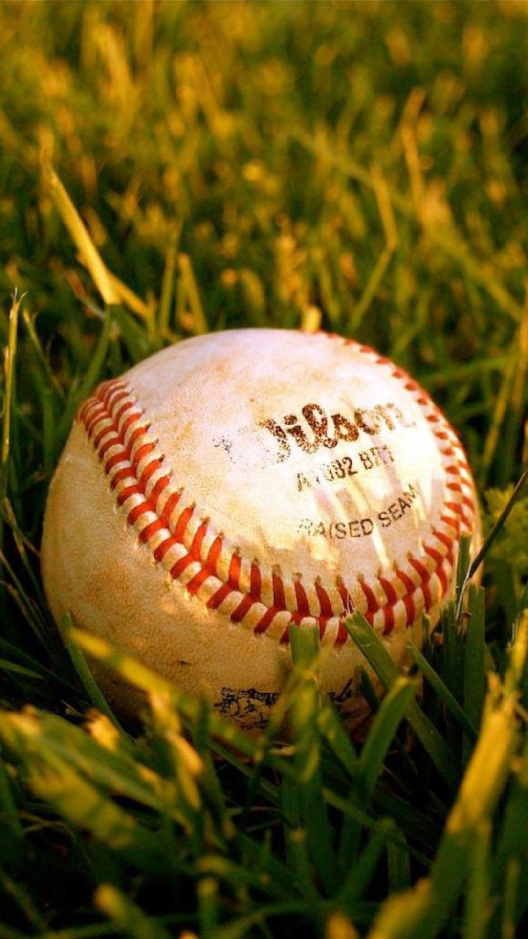 Palla da baseball nell'erba, 1080x1920 Full HD Verticale, iPhone