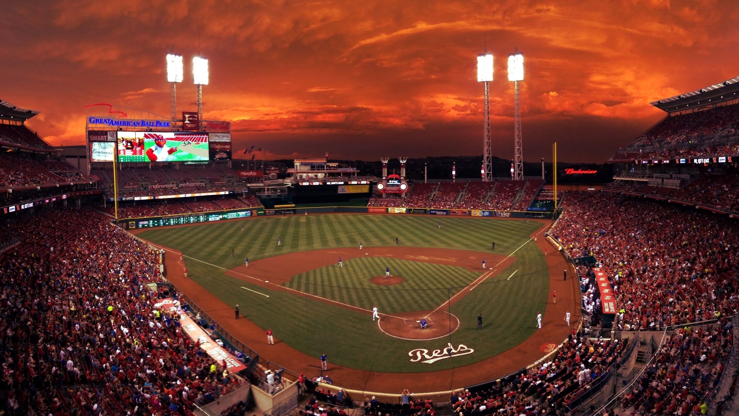 Stadio baseball Reds tramonto, 2560x1440 1440p, Desktop