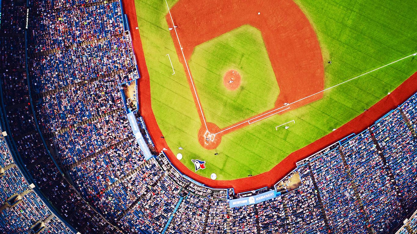 Campo da baseball vista aerea, 1366x768 720p, PC
