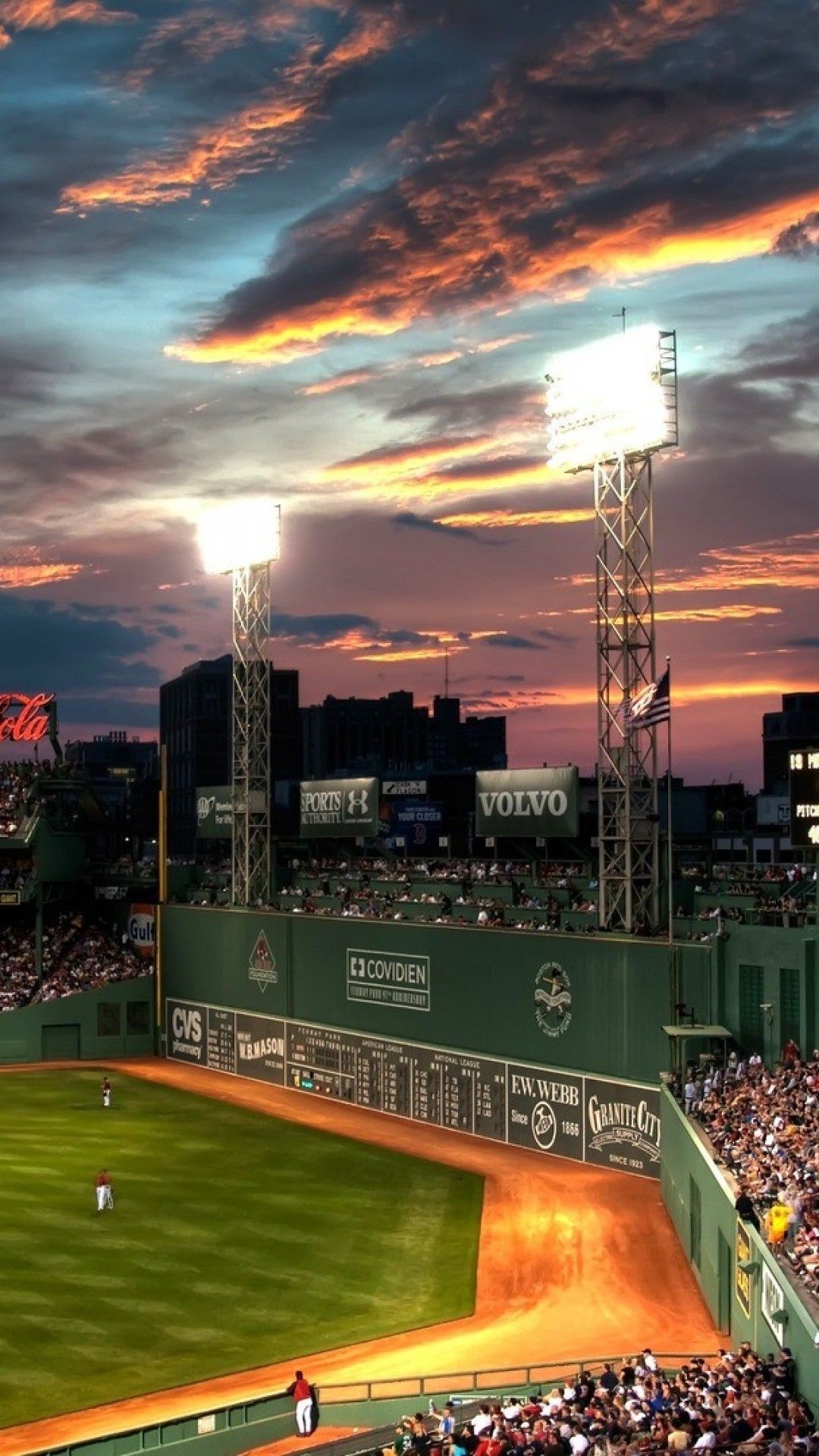 Stadio di baseball al tramonto, 1080x1920 Full HD Verticale, Smartphone