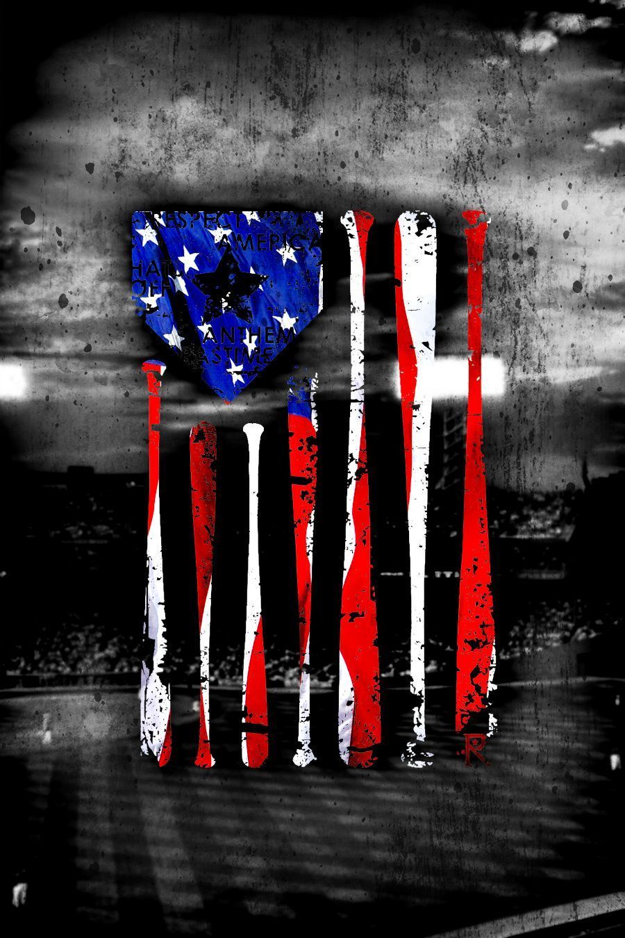 Bandiera americana mazze baseball, 900x1350 Verticale, Xiaomi