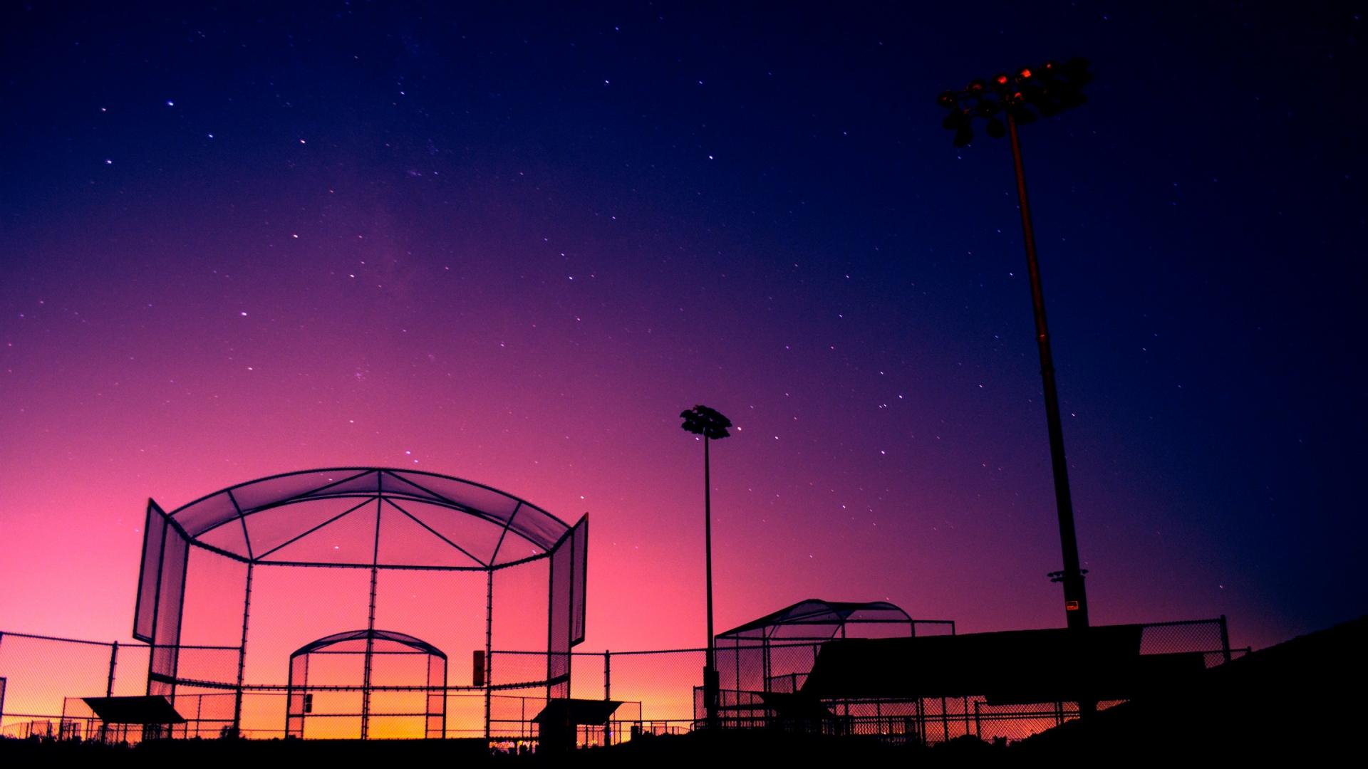 Campo da baseball al tramonto, 1920x1080 1080p, PC