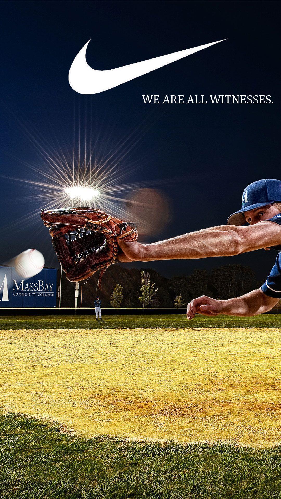 Giocatore baseball logo Nike, abbigliamento sportivo, 1080x1920 Verticale, Mobile