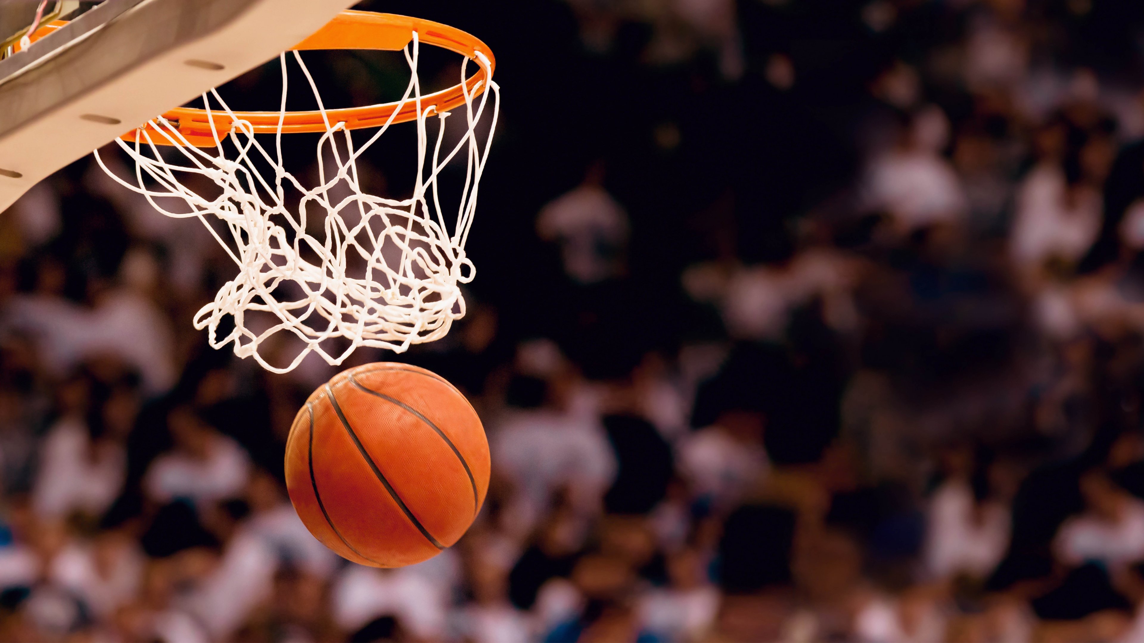 Pallone da basket nel canestro, 3840x2160 4K, Desktop 4K