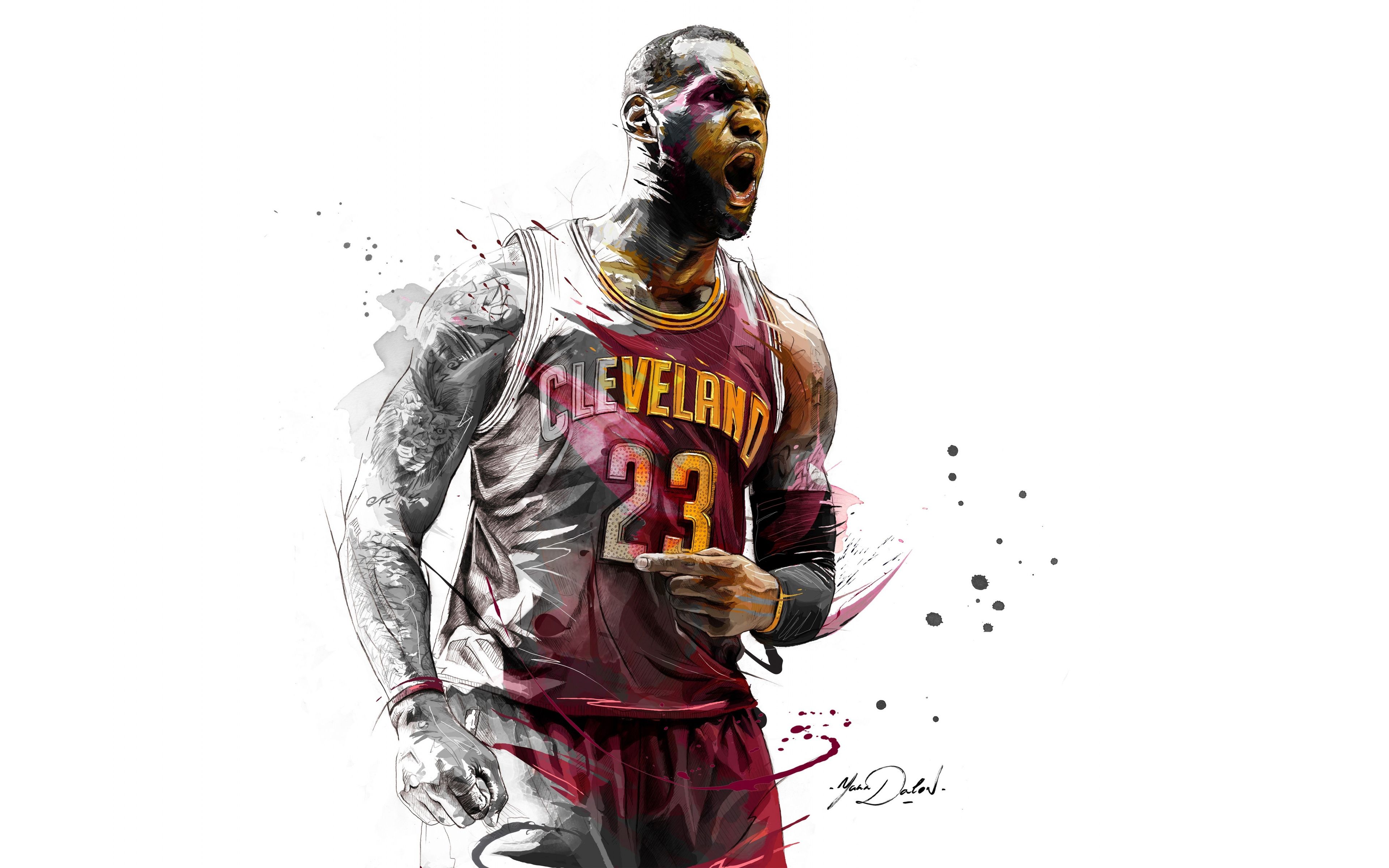 LeBron James Cleveland arte, 3840x2400 UHD, Monitor 4K