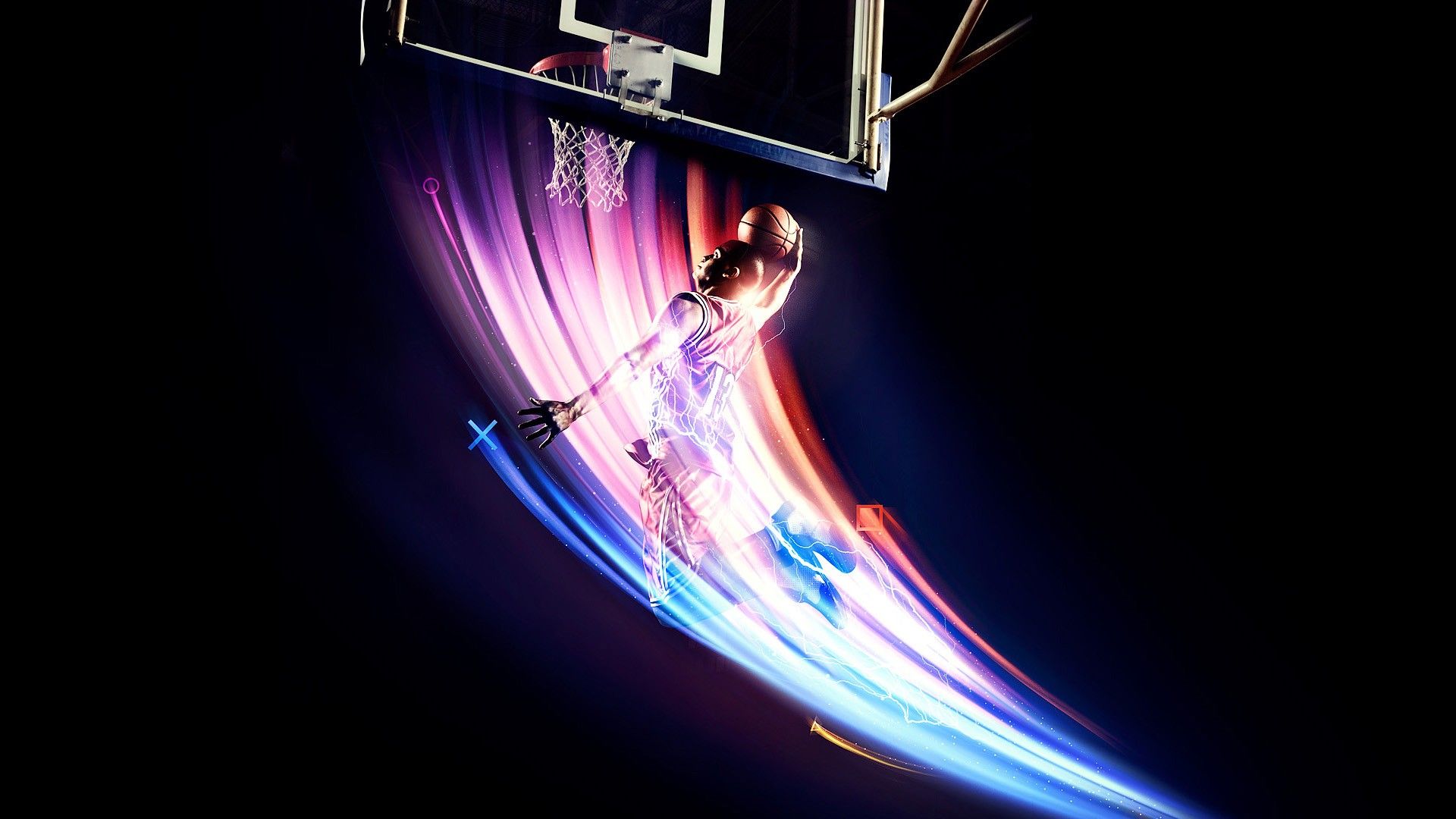 Giocatore basket luci astratte, 1920x1080 1080p, PC