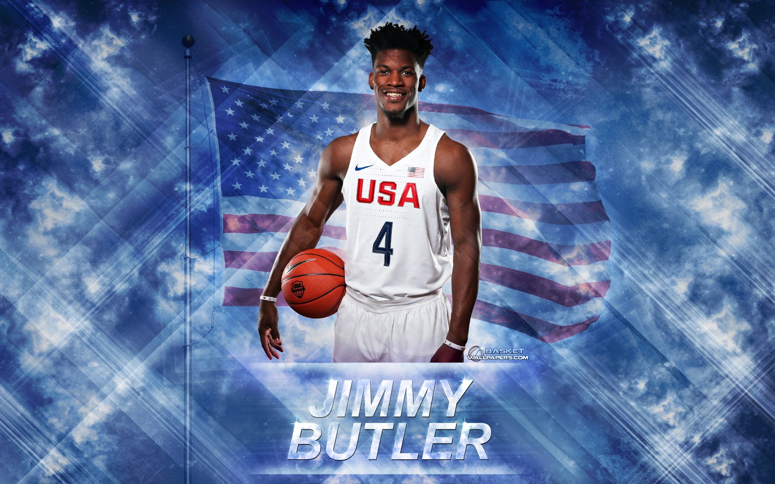 Jimmy Butler basket bandiera USA, 2560x1600 2K+, MacBook Pro