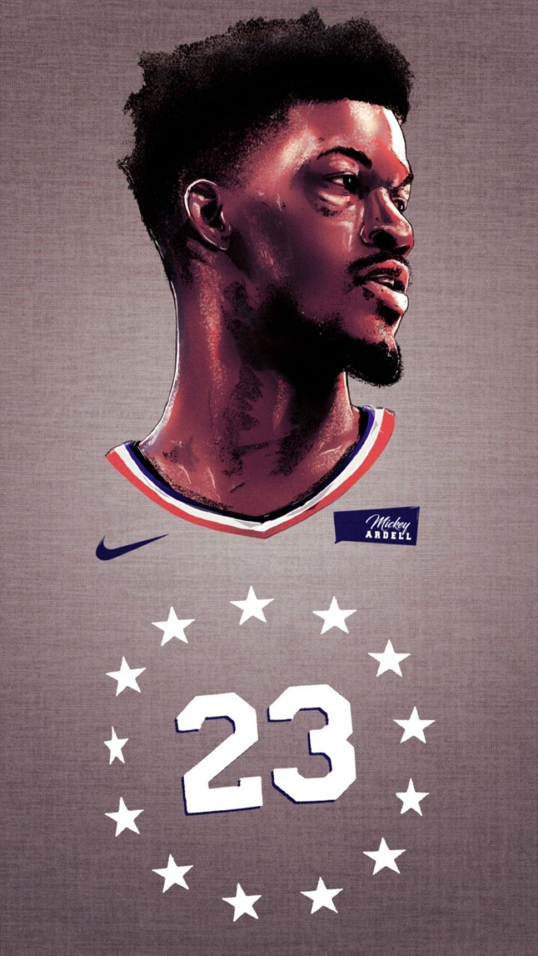 Ritratto Jimmy Butler numero 23, 1080x1920 Verticale, Telefono