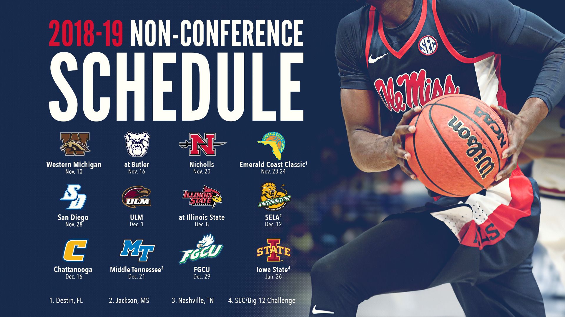 Calendario basket Ole Miss, 1920x1080 Full HD 1080p, PC