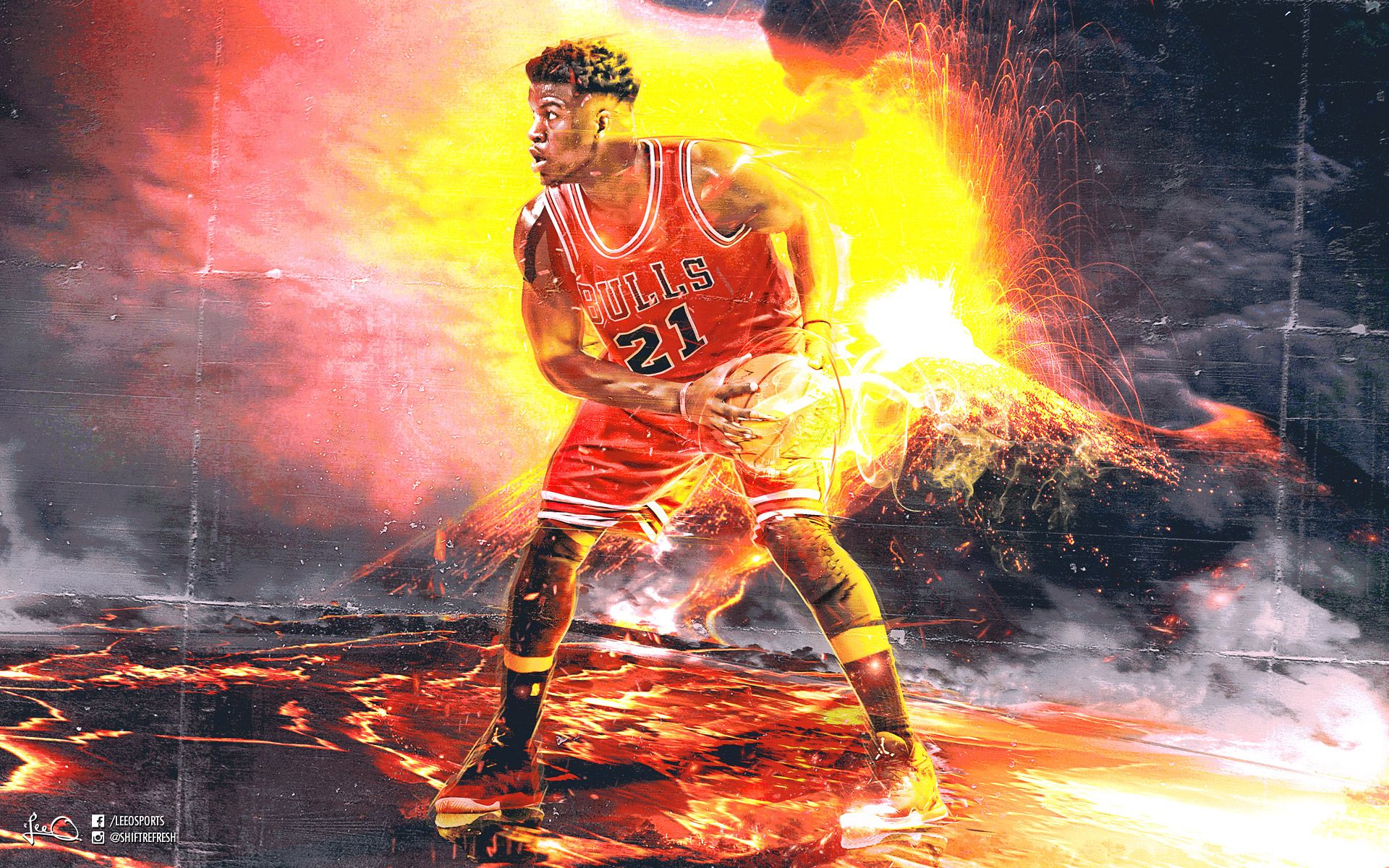 Jimmy Butler Bulls basket lava, 1920x1200 WUXGA, Desktop