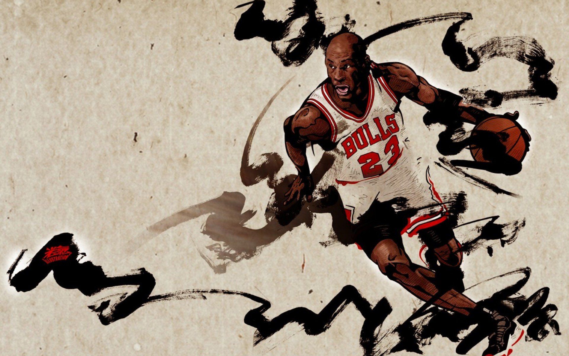Michael Jordan Bulls illustrazione, 1920x1200 WUXGA, Desktop