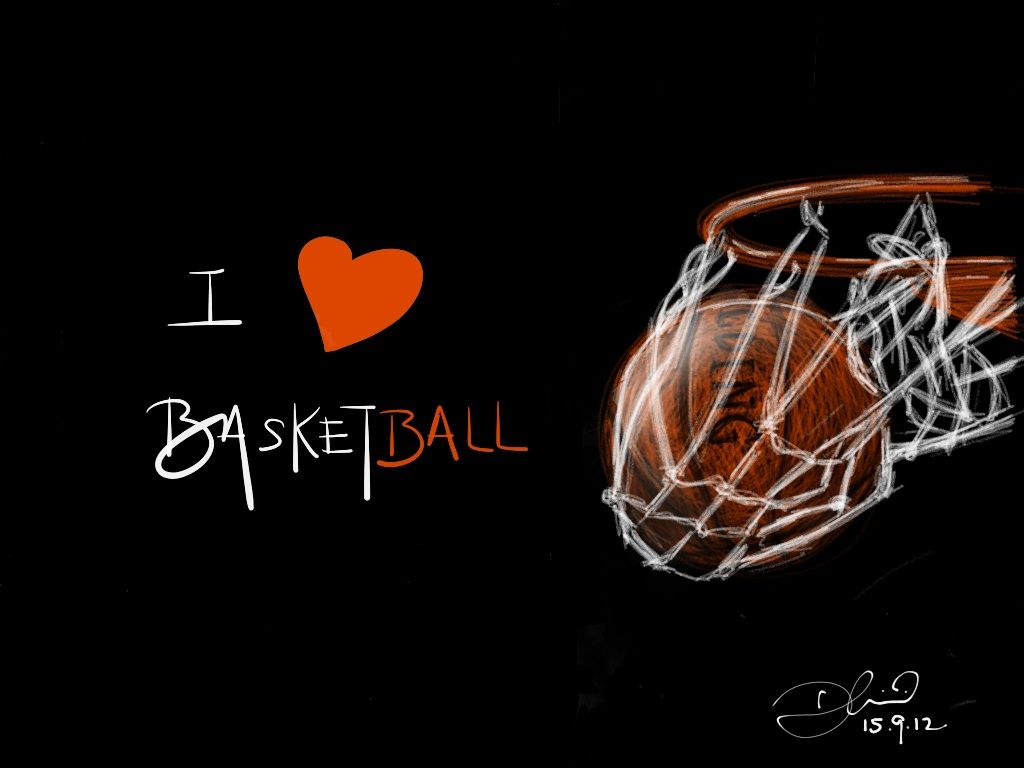 I love basketball scritta, 1024x768 HD, Desktop