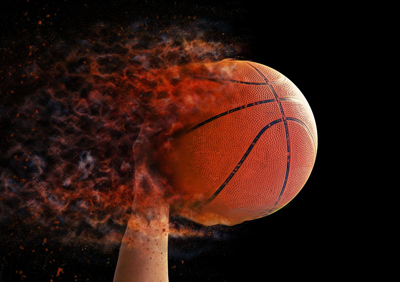 Pallone da basket in fiamme, 2901x1433 2K, Desktop