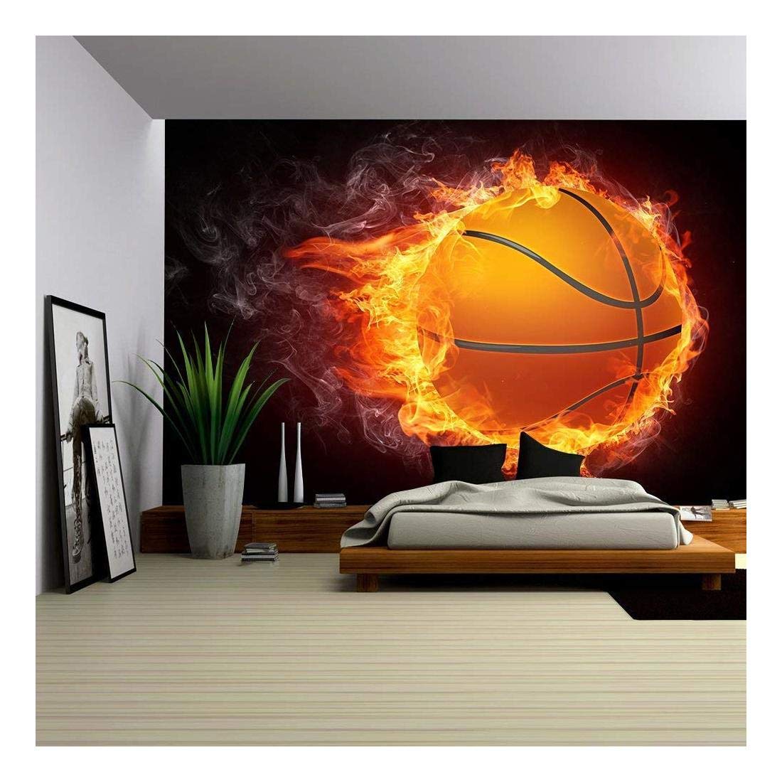 Figura stilizzata di fuoco con basket, 1024x819 HD, PC