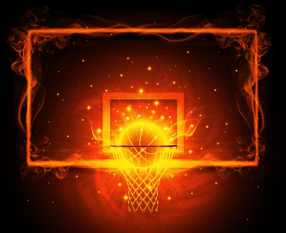 Pallone da basket in fiamme, 1100x1100 HD, Desktop