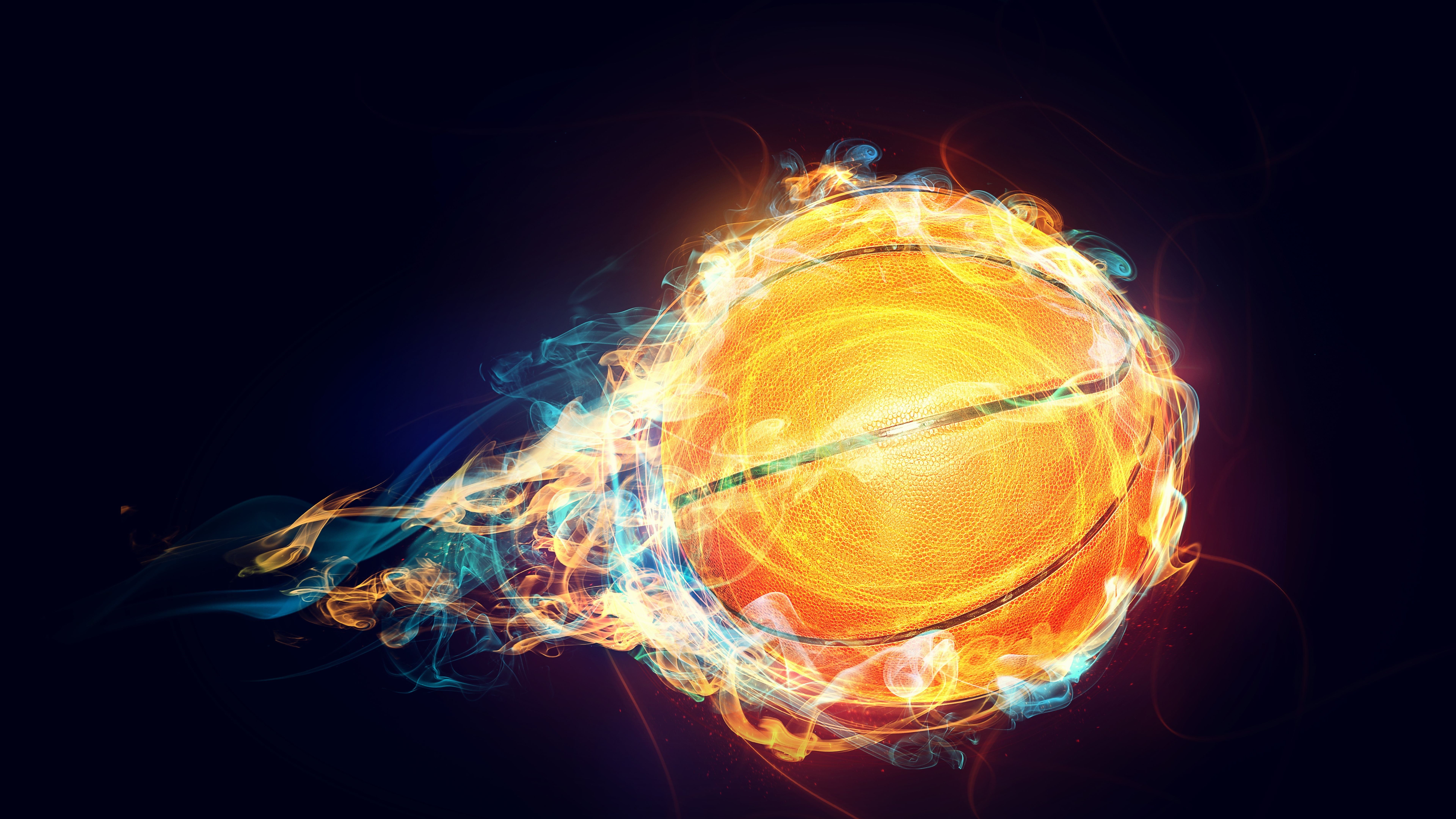 Giocatore basket in fiamme, schiacciata, 1332x850 HD, Desktop