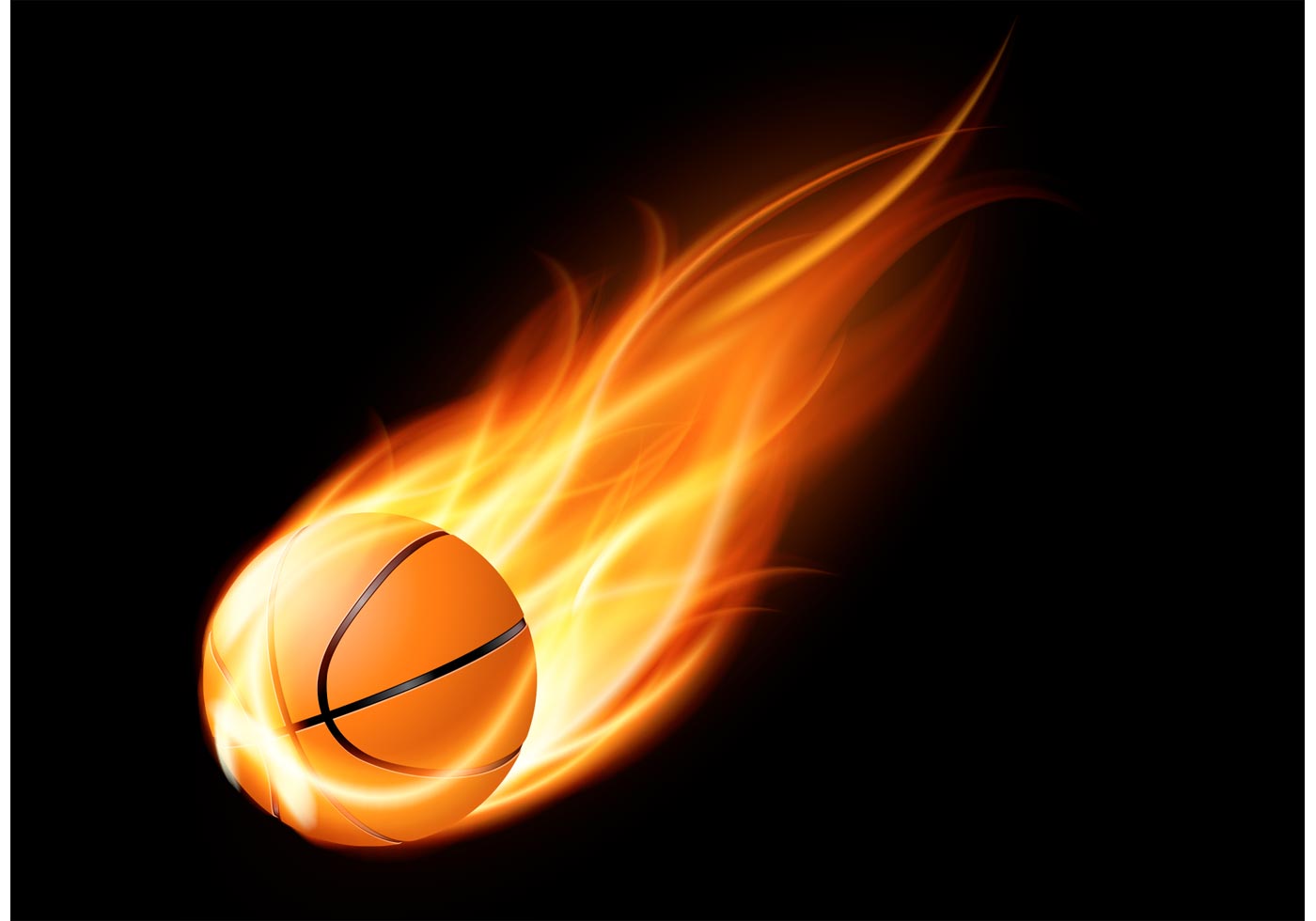 Pallone da basket in fiamme, 7680x4320 Ultra HD, 4K TV