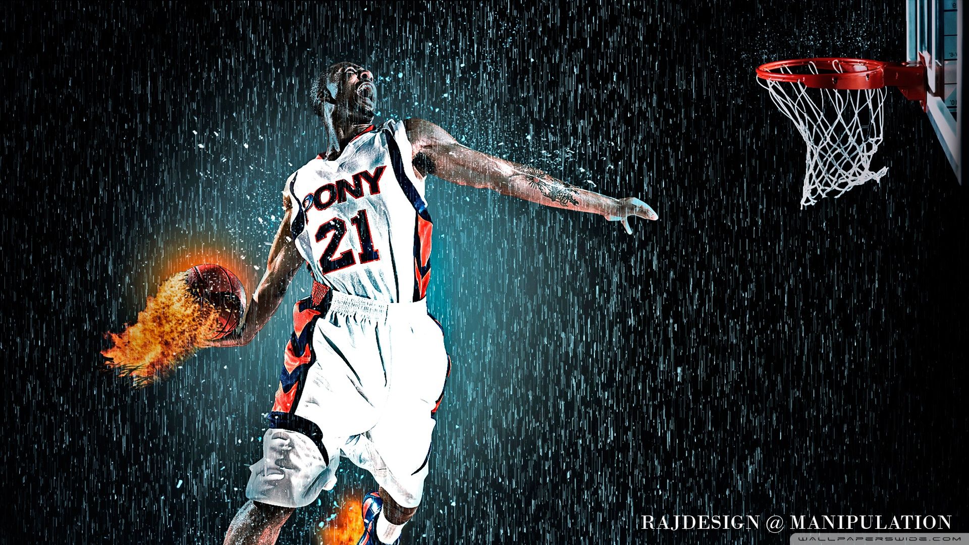 Logo Houston Rockets fiamme rosse, 1920x1080 Full HD, PC