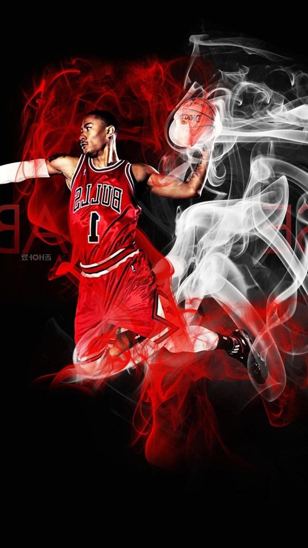 Giocatore Chicago Bulls fumo rosso, NBA, 1080x1920 Full HD Verticale, iPhone Air
