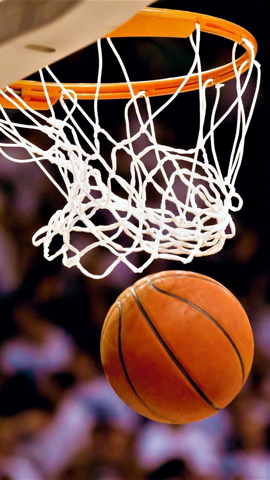 Pallone da basket nel canestro, 1080x1920 Full HD Verticale, Smartphone