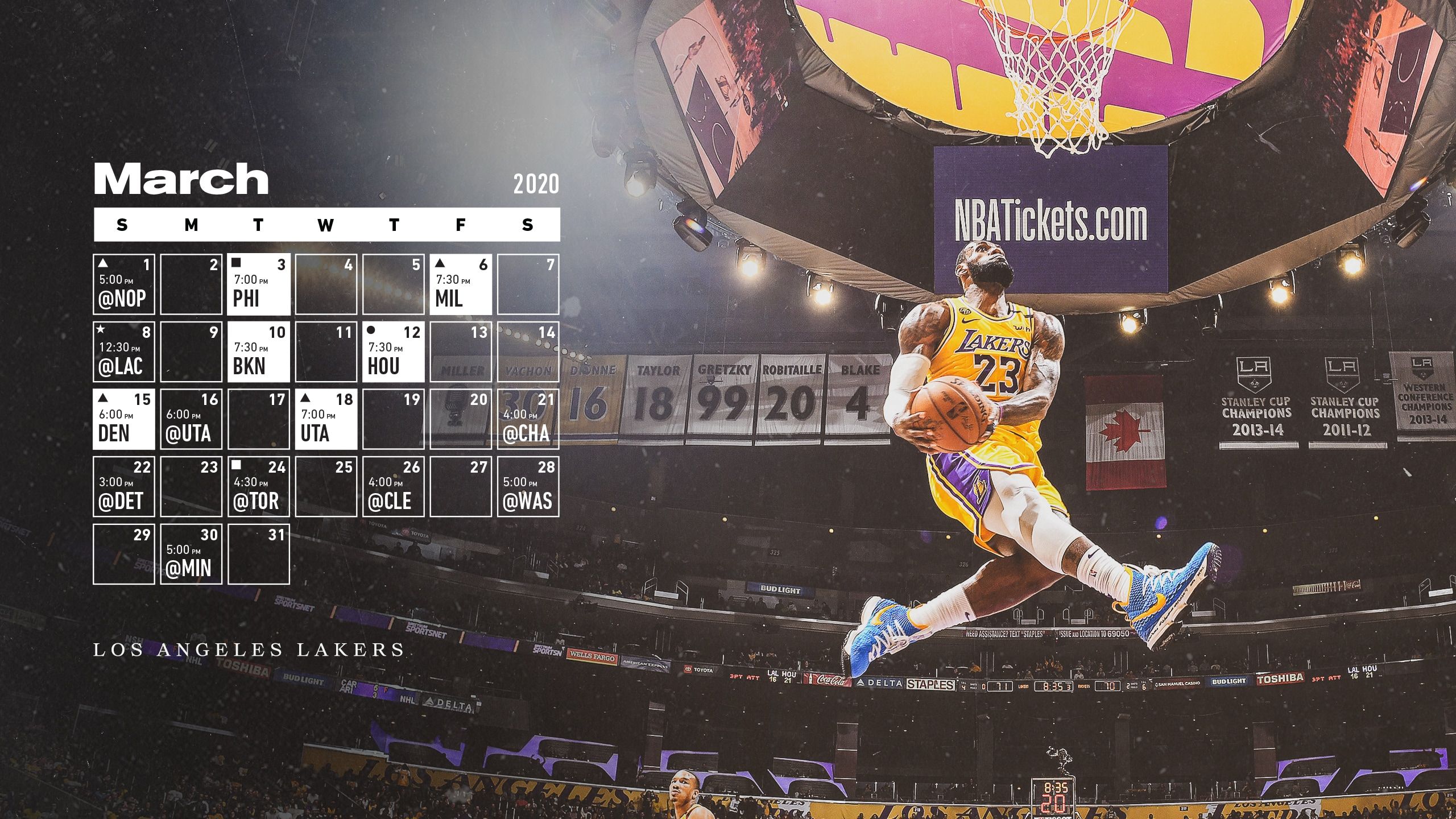 Lakers giocatore basket in schiacciata, 2560x1440 QHD, Monitor Gaming