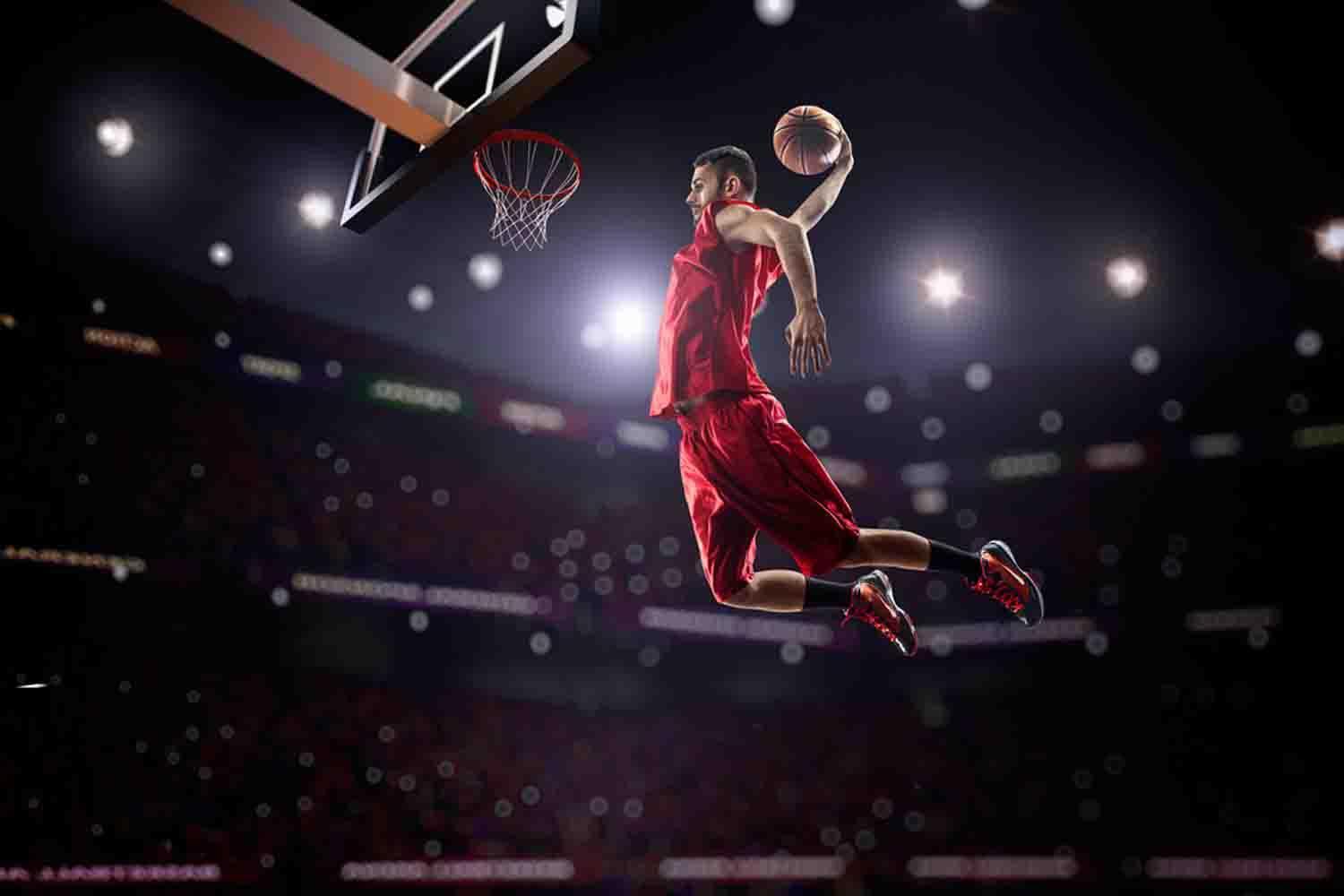 Giocatore basket schiacciata rosso, 1500x1000 HD, Desktop