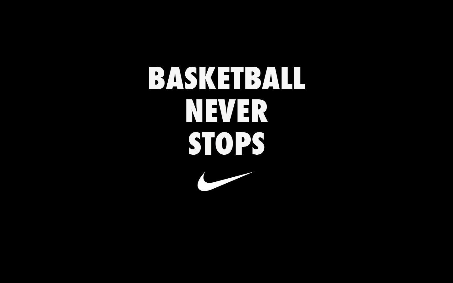 Basketball Never Stops Nike, abbigliamento sportivo, 1440x900 HD, Desktop