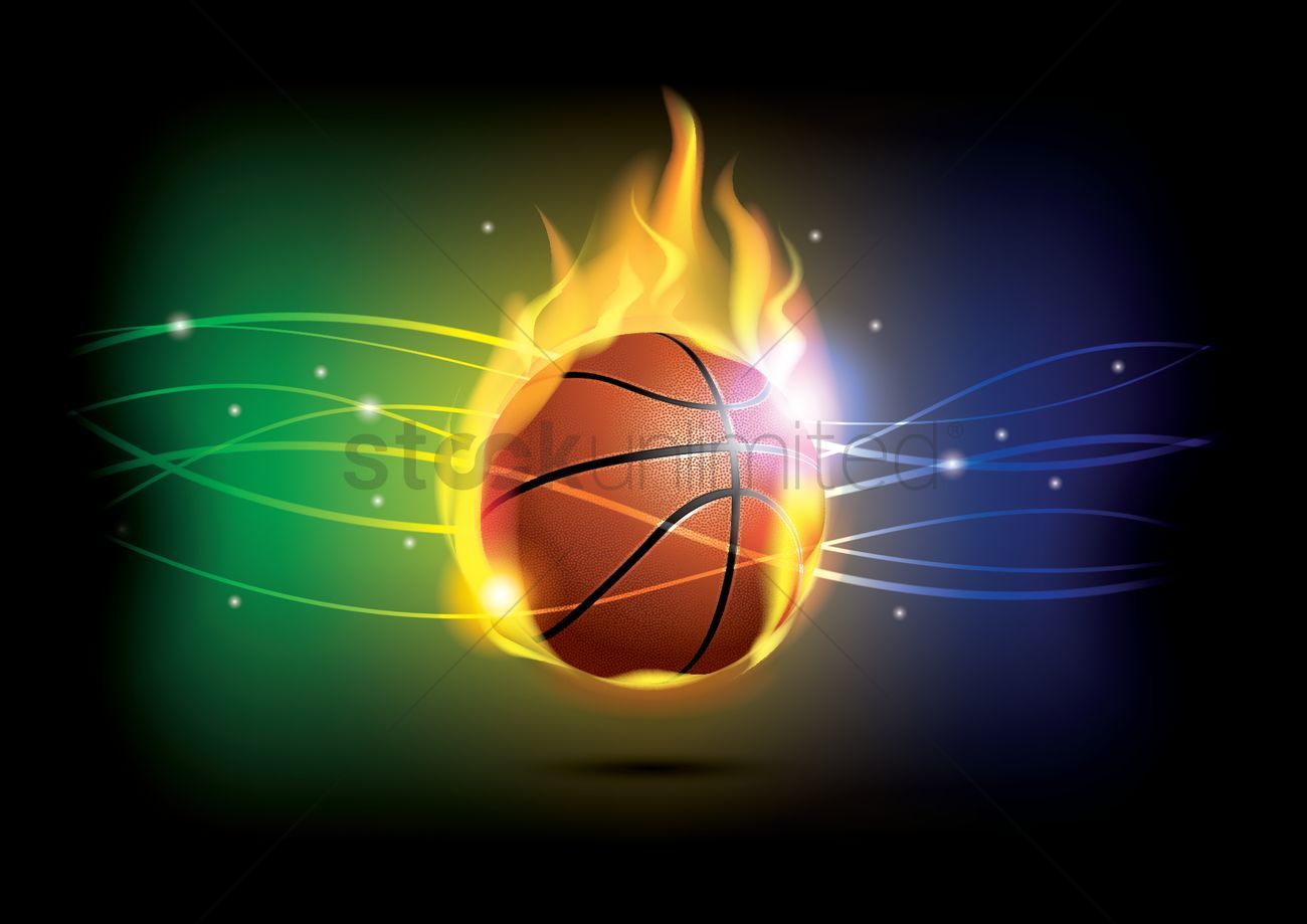 Pallone da basket in fiamme, 1300x919 720p, Laptop