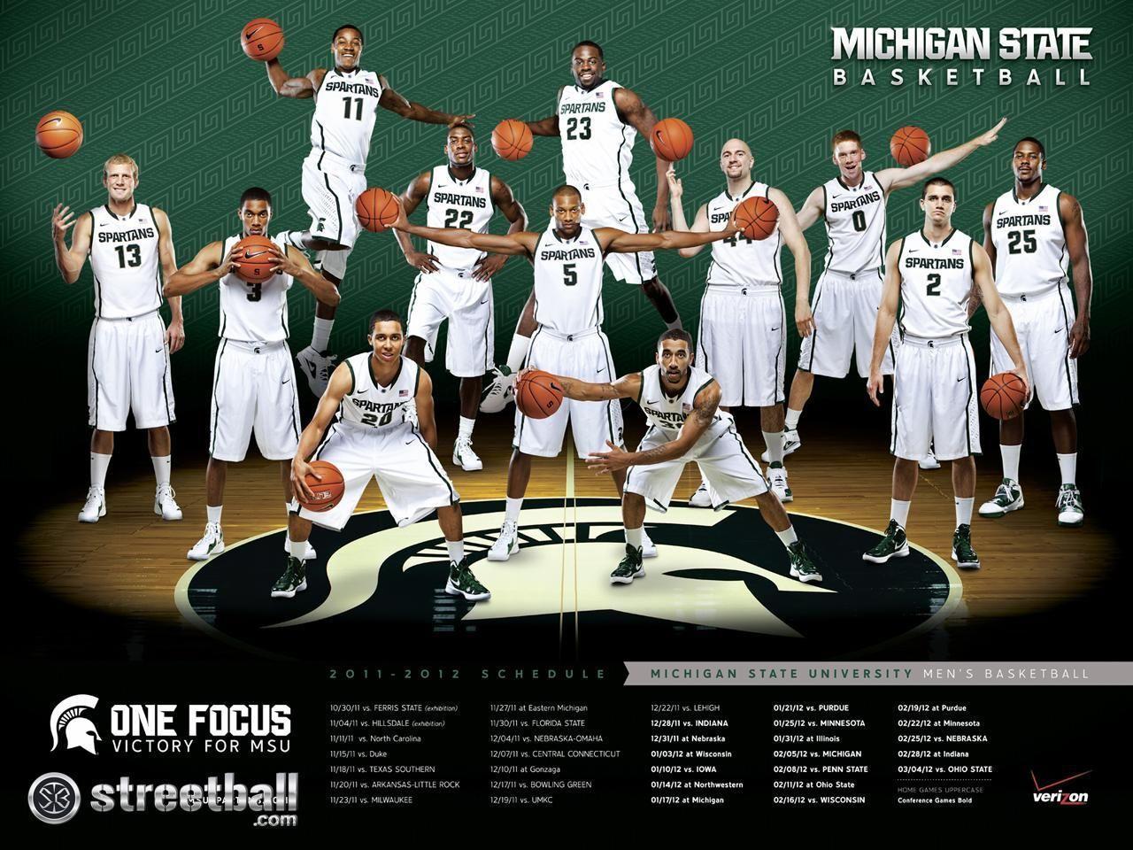 Squadra basket Michigan State, 1280x960 720p, PC
