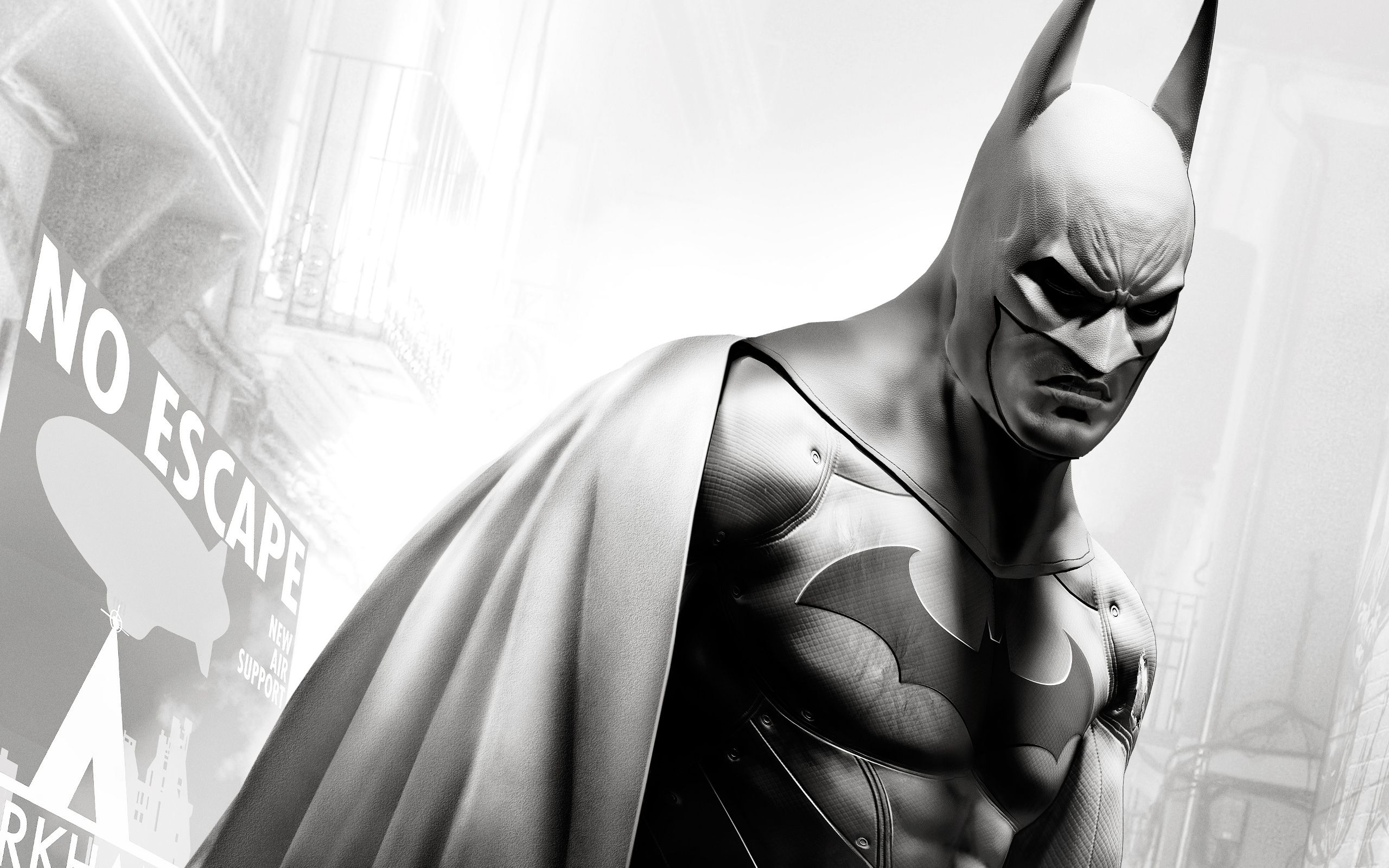 Batman Arkham City bianco nero, 2560x1600 WQXGA, PC