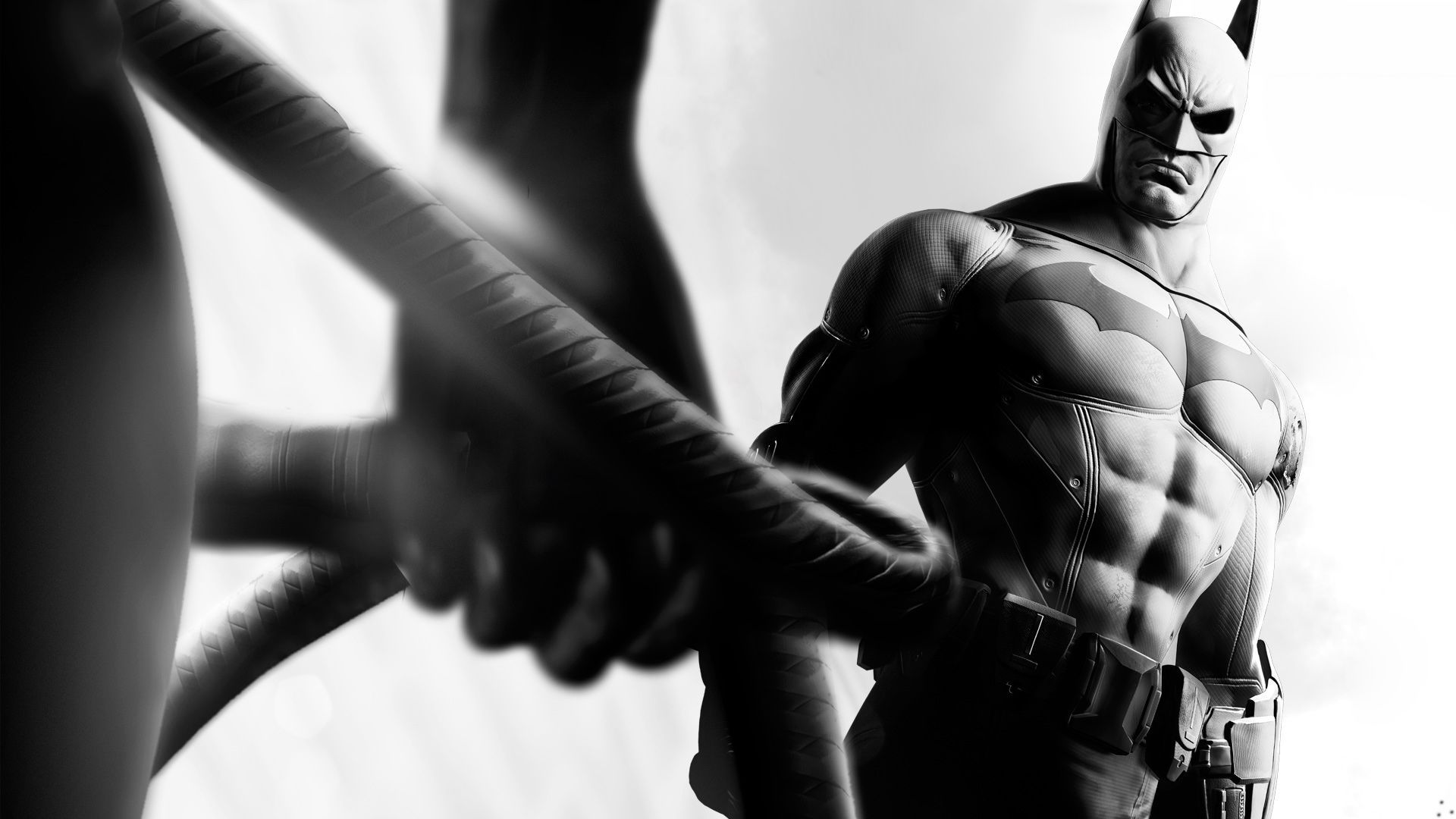 Batman Arkham City bianco e nero, 1920x1080 Full HD, Desktop